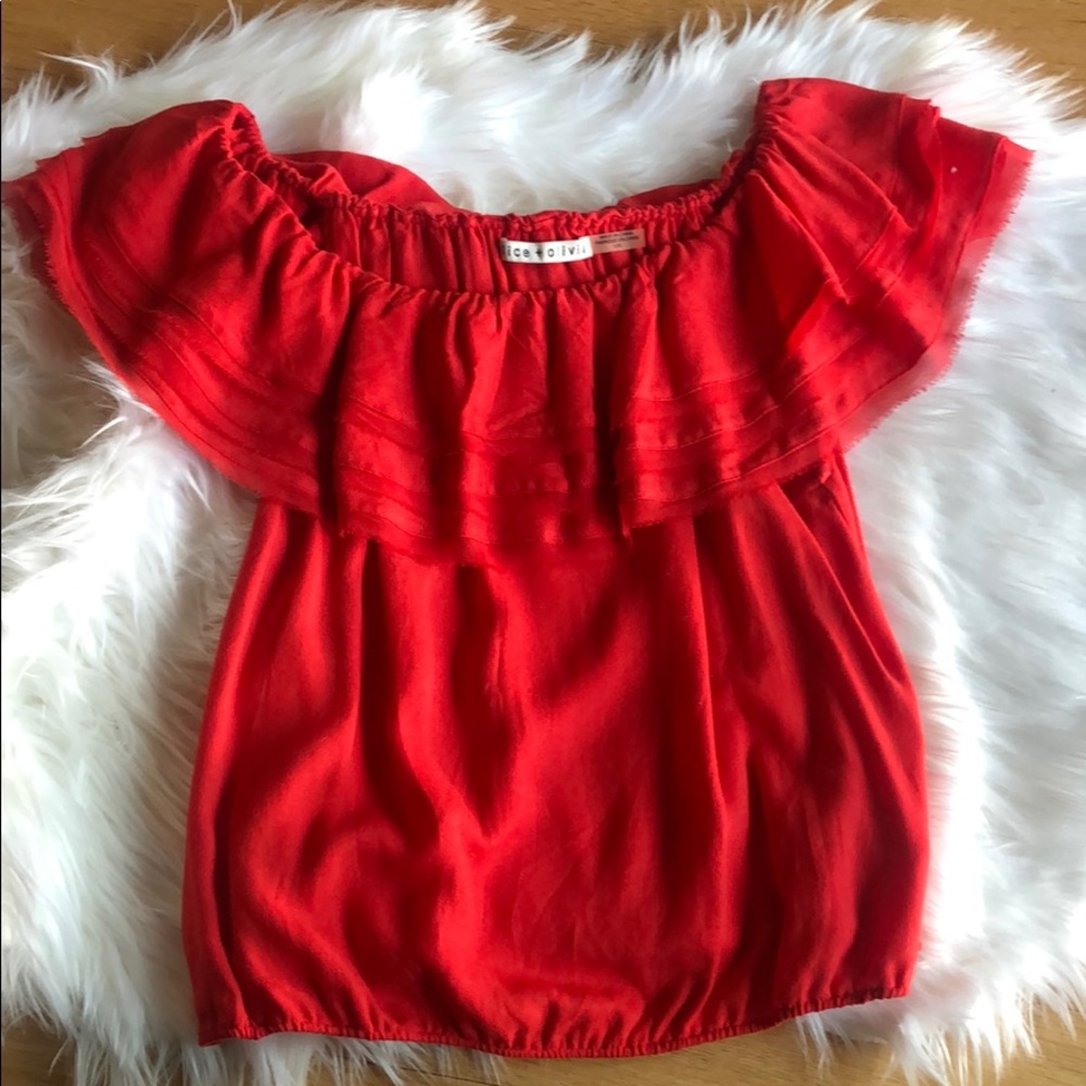 Alice + Olivia off the shoulder blouse